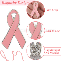 12 шт. октябрь розовая лента с эмалью для осведомленности о раке груди броши JEWB-GF0001-41B