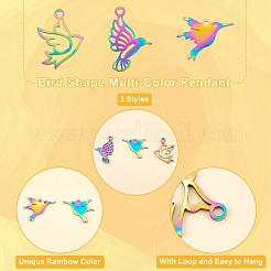 24 шт. 3 стиля ионного покрытия (IP) 201 подвески из нержавеющей стали STAS-DC0001-79