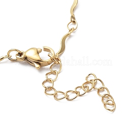 Ионное покрытие (ip) 304 нержавеющая сталь волнообразные звенья цепи браслеты&nbsp;BJEW-K226-12G