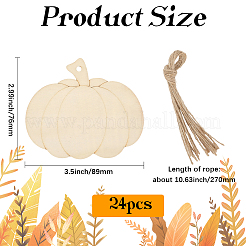 24 шт. подвески из необработанного дерева и пеньковая веревка&nbsp;FIND-WH20020-26C