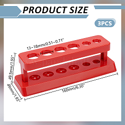 ABS多用途シリンダーチューブディスプレイラック  ラボ用品  長方形  レッド  49x160x49.5mm  内径：13~18mm&nbsp;LS-AJEW-WH0596-420