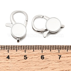 Плоские круглые латунные эмалированные застежки-карабины&nbsp;KK-Z147-02P-B