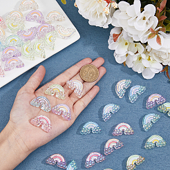 50 шт. 5-цветные радужные переливающиеся акриловые эмалевые бусины с УФ-покрытием OACR-DC0001-10