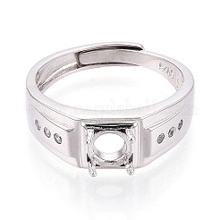 Кольцо для помолвки с родиевым покрытием 925 пробы из серебра [925] пробы с микропаве из кубических цирконий STER-T008-14P