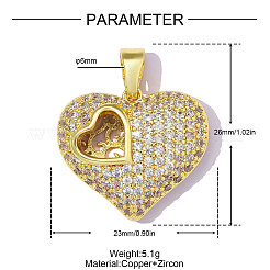 Pendentifs en laiton zircon cubique transparent&nbsp;CU-OY001-79G