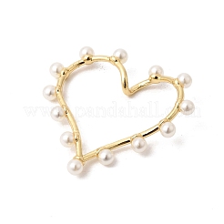 Полые латунные подвески из АБС-пластика с имитацией жемчуга&nbsp;KK-K419-10G