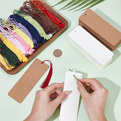 200 Stück 2 Farben rechteckiges leeres Lesezeichen aus Papier&nbsp;FIND-GO0004-12