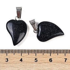 Подвески в форме сердца из синтетического синего золота&nbsp;G-H073-03P-09