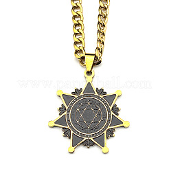 Colliers pendentifs étoile noire en acier inoxydable 304 émaillé pour hommes&nbsp;WGCD56C-02