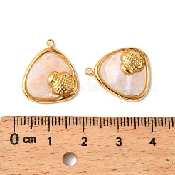 304 Edelstahl Pavé-Anhänger aus natürlichen Muscheln&nbsp;STAS-Z145-07G-01A