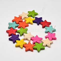 Окрашенные синтетические бирюзовые бусины&nbsp;G-M144-01-C