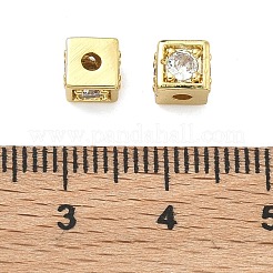 Messing Micro Pave klare Zirkonia Perlen&nbsp;KK-D229-20G