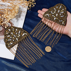 2 шт. фетровые эполеты со стразами&nbsp;AJEW-FH0006-66A