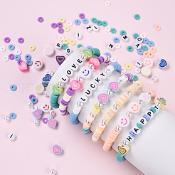 Наборы для изготовления браслетов из полимерной глины и акриловых бусин своими руками&nbsp;DIY-YW0011-41