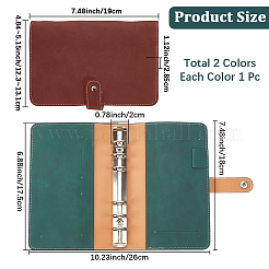 2 pz. 2 copertine per quaderni a fogli mobili in similpelle rettangolari colorate&nbsp;AJEW-CL0006-29