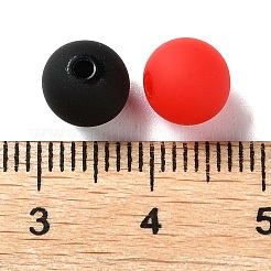 ゴム引きスタイル模造シリコンアクリルビーズ  ラウンド  ブラック  8x7.5mm  穴：1.6mm  約1923個/500g&nbsp;MACR-D029-01H