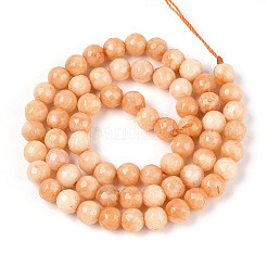 Окрашенные природные белый нефрит бисер пряди G-T139-6mm-60-08