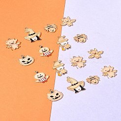 14 шт. 7 стиля хэллоуин тематика стойка покрытие светящийся сплав эмаль подвески&nbsp;ENAM-FS0002-10G