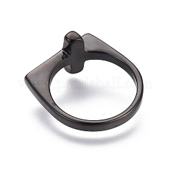 304ステンレススチール指輪  クロス  ガンメタ色  サイズ11  20.5mm&nbsp;RJEW-O032-12B-20.5mm