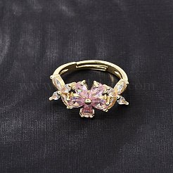Bracciale aperto in ottone con pavé di zirconi cubici&nbsp;CU-CBA5C10-06G