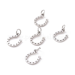 変色しにくい304ステンレススチールチャーム  馬蹄  ステンレス鋼色  13x10x1mm  穴：3mm&nbsp;LS-STAS-S105-T519S