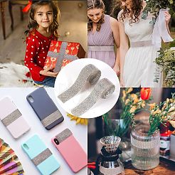 2 нить 2 цвета блестящих стеклянных стразов горячей фиксации (термоплавкий клей на обратной стороне) DIY-SZ0007-47