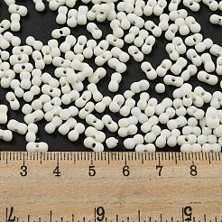 Непрозрачный матовый стеклянный бисер цвета макарон SEED-K009-12B-16