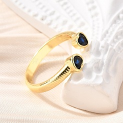 Anillos de puño de circonita cúbica micro pavé de latón para mujer&nbsp;RJEW-F181-09G