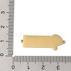 304ステンレススチールスカイブルーエナメルコネクタチャーム  キノコのリンク  ゴールドカラー  30x11x1mm  穴：1.2mm&nbsp;STAS-P377-14G-A