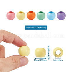 120 шт. 6-х цветная бусина из дерева теасэ WOOD-CD0001-07