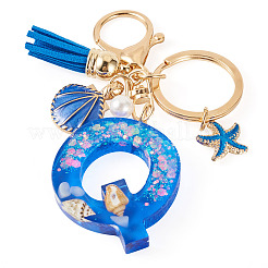 Porte-clés étoiles en résine et coquillage&nbsp;KEYC-TAC00087-01Q