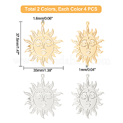 8 шт. подвески из нержавеющей стали 201 двух цветов&nbsp;STAS-DC0006-99