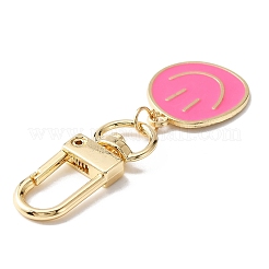 Улыбающееся лицо подвеска из эмали&nbsp;LS-KEYC-WH0036-08LG-02