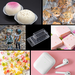 Прозрачные пластиковые упаковочные коробки-раскладушки CON-WH0088-50