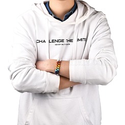 Круглый браслет из плетеных бусин из синтетического говлита и смешанных камней для девочки-женщины X1-BJEW-JB06961-02