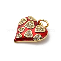 Латунь микропаве фианиты с подвесками из эмали&nbsp;KK-Q098-21G-A