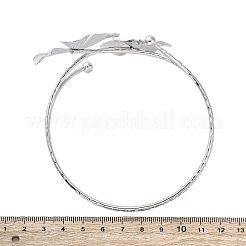 Браслеты-манжеты из цветочного сплава для девушек и женщин&nbsp;AJEW-A063-01A-P