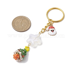 Schlüsselanhänger mit weihnachtlichem Motiv aus Glasperlen und Emaille-Anhängern&nbsp;KEYC-MZ00008