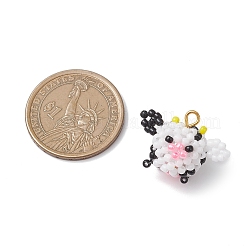 Подвески в виде коровы из стеклянного бисера PALLOY-MZ01126