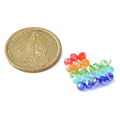 ガラスチャーム  本物の18Kゴールドメッキのステンレススチールループ付き  ハートチャーム  カラフル  21x24x4mm  穴：2.5mm&nbsp;PALLOY-TA00060