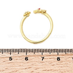 Манжеты из латуни с микро паве кубический цирконий для женщин RJEW-L336-01G-02