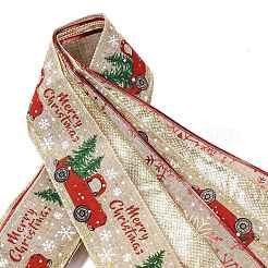 クリスマスリネンの大きな蝶結びペンダント飾り  クリスマスツリーの吊り下げ飾り用  車  1325x290x34mm&nbsp;AJEW-S088-03A