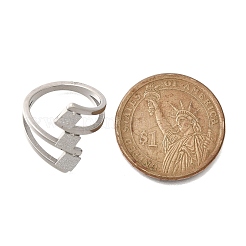 Кольцо из нержавеющей стали 304 с текстурированным ромбом для женщин&nbsp;RJEW-L126-09B-P