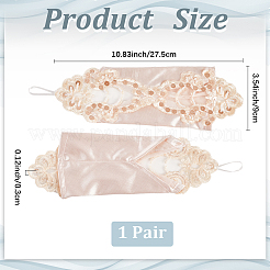 Длинные перчатки из полиэстера с вышивкой пайетками AJEW-WH20006-119A