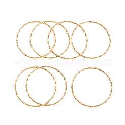 7 Stück PVD-Vakuumbeschichtung 304 Edelstahl strukturierte Ring Armreifen Set für Frauen&nbsp;BJEW-A011-13C-G