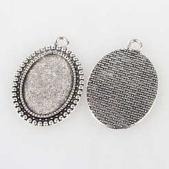 Supports de cabochon en alliage de style tibétain&nbsp;X-TIBEP-N003-37AS