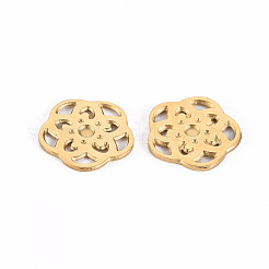 304ステンレススチールフィリグリージョイナーリンク  花  14KGP本金メッキ  10x10.5x1mm&nbsp;STAS-S116-185G
