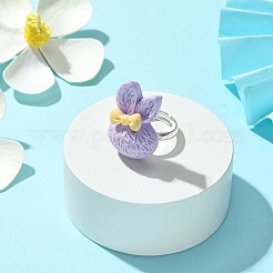 Кольцо на палец из смолы в виде кролика RJEW-JR00638-01