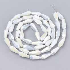 Гальванизировать непрозрачные сплошной цвет стеклянные бусы пряди&nbsp;X-EGLA-T008-12I