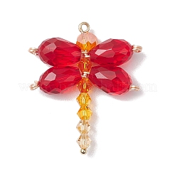 3 шт. подвески из стекла и золотой латуни&nbsp;PALLOY-TA00137